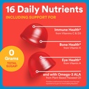 SmartyPants Kids Multivitamin Gummies, Sugar Free: Omega 3 (ALA), Vitamin D3, C, Vitamin B12, B6, A, K & Zinc for Immune Support, Biotin, Erythritol Free, Strawberry Banana, 44 Count (22 Day Supply) 6