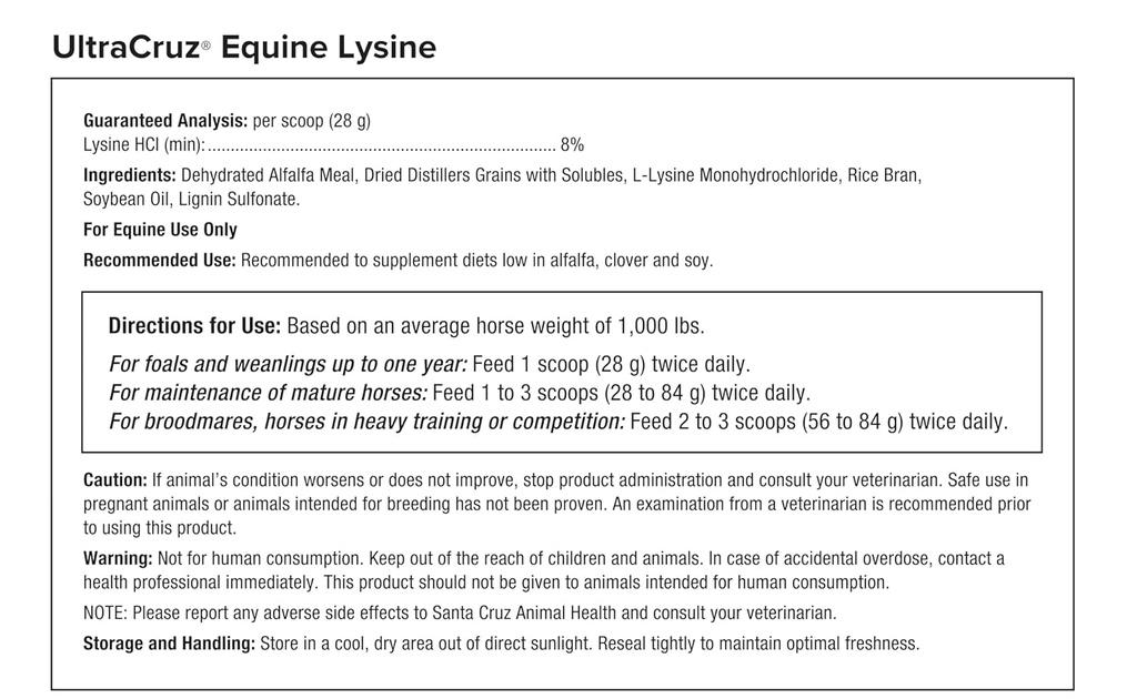 UltraCruz® Equine Lysine (Pure), 25 lb 6