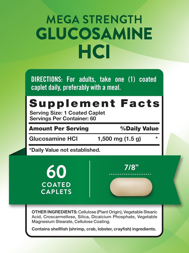 Nature's Truth Glucosamine HCI 1500mg | 60 Caplets | Mega Strength | Non-GMO & Gluten Free Supplement 3