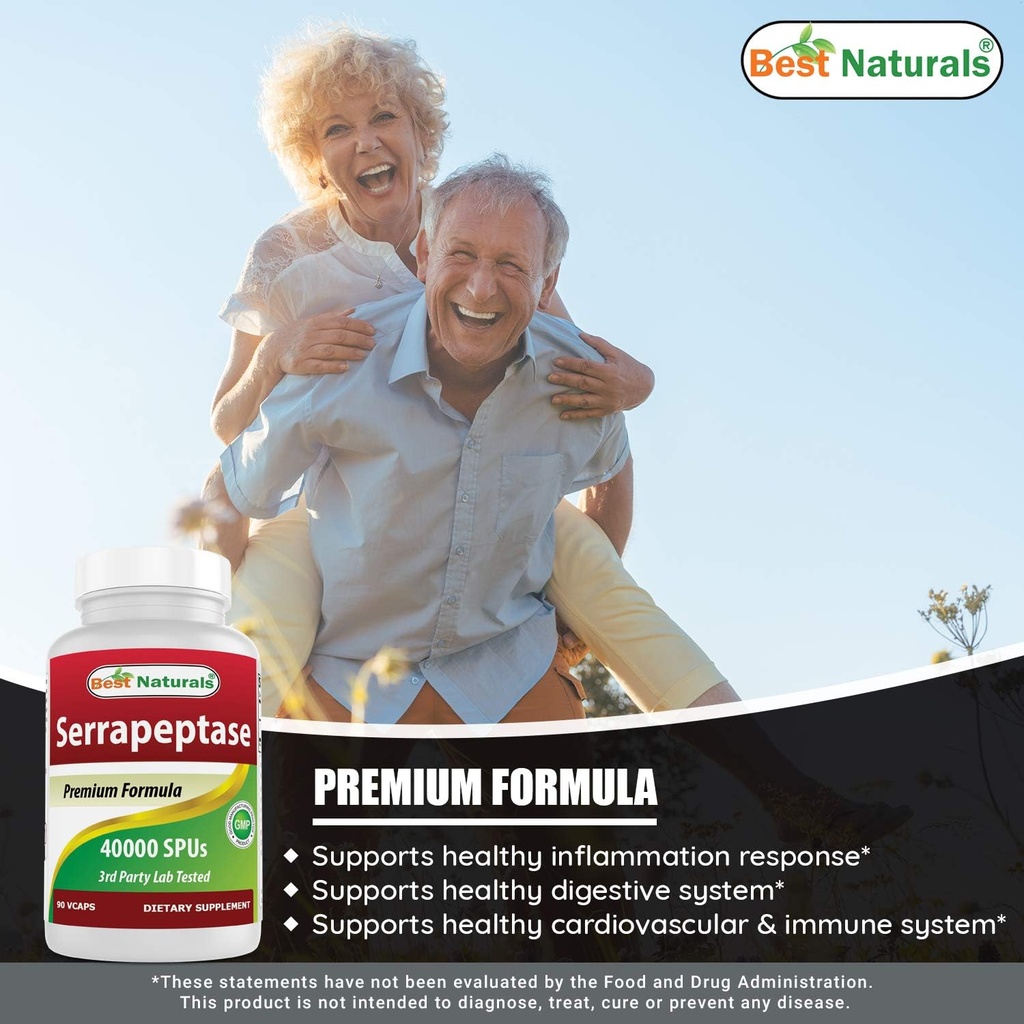Best Naturals Serrapeptase 40000 SPUs & Nattokinase 100 Mg 5
