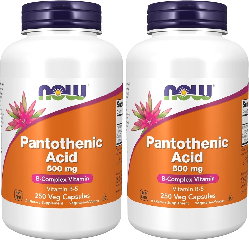 Now Supplements, Pantothenic Acid (Vitamin B-5) 500 mg, B-Complex Vitamin, 250 Capsules (Pack of 2) 2
