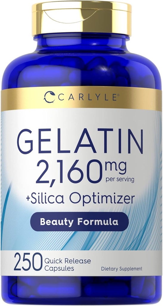 Carlyle Gelatin Capsules | 2160 mg | 250 Pills | with Silica Optimizer | Non-GMO, and Gluten Free Supplement 2