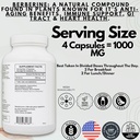 PRISTINE'S Berberine Supplement Capsules - 1000 MG 75 Day Supply - Heart, & Immunity Health Support Antioxidant - Digestive Tract & Healthy Gut Flora Support 4