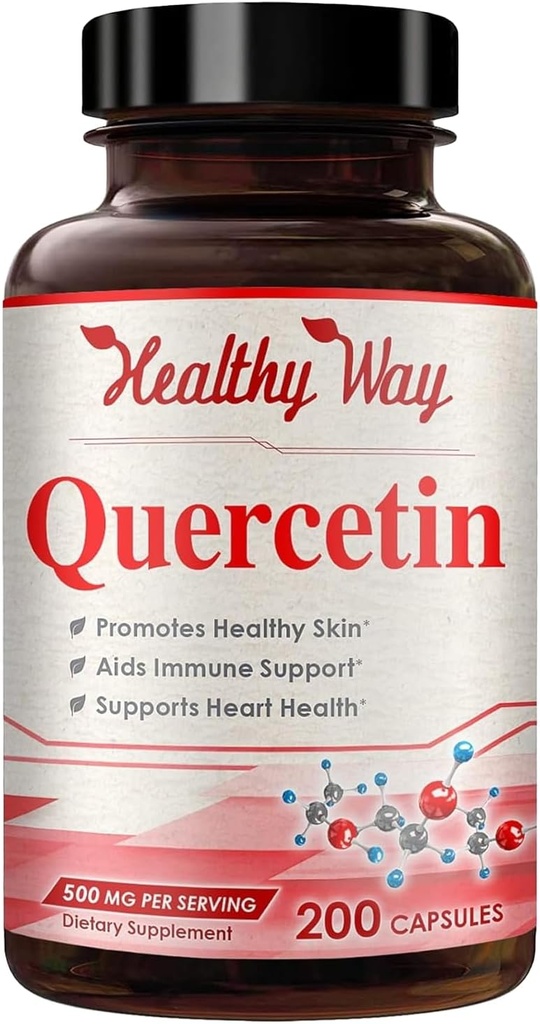 High Strength Quercetin 500mg Capsules - Once Daily Powerful Antioxidant Quercetin Supplement for Heart Aging Skin Brain and Immune Support - Vegan Friendly Gluten-Free Made in the USA (200 Servings) 2