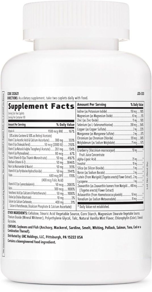 GNC Women's Multivitamin Ultra Mega Without Iron, Daily Vitamin Supplement, Supports Immune, Brain, Hair, Skin & Nails, 180 Caplets 6