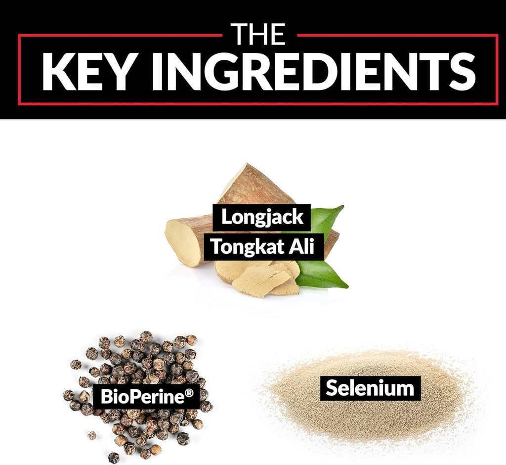 Force Factor Longjack Tongkat Ali 500 mg for Men, Longjack Tongkat Extract to Support Male Vitality & Improve Drive, Capsules with BioPerine Black Pepper Extract, 30 Count (Pack of 3) 5