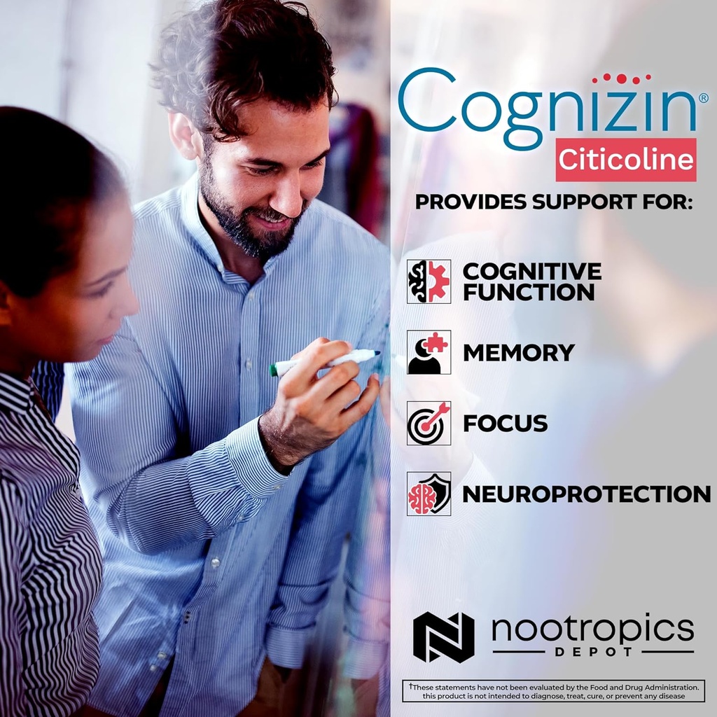 Nootropics Depot Cognizin Citicoline Capsules | 60 Count | Choline Supplement | Brain Health Supplement | Regulates Memory and Cognitive Function | Supports Attention, Focus and Recall 5