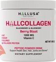 Hallusa Natural Hydrolyzed Collagen Peptides Powder 1000mg with Vitamin C | BlackBerry & Blueberry Flavor | 4g Collagen per Serving | Healthy Hair, Skin, Nails, Bone & Joint Support 2