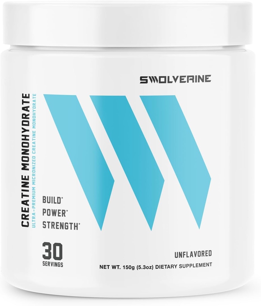 Swolverine® Creatine Monohydrate Powder – 60 Servings | 100% Pure, Micronized Creatine for Muscle Strength, Power & Recovery 2