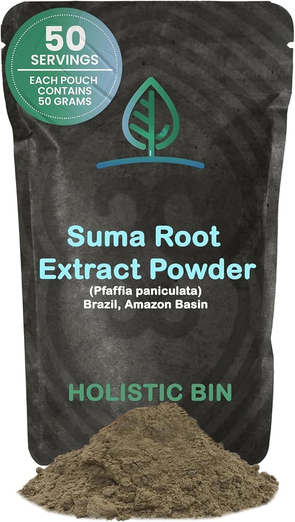 Holistic Bin Wild Harvested Root Ginseng Powder – Brazilian Suma Root Ginseng for Tea & Smoothies – Adaptogen Extract – Non GMO – 50 Grams 2