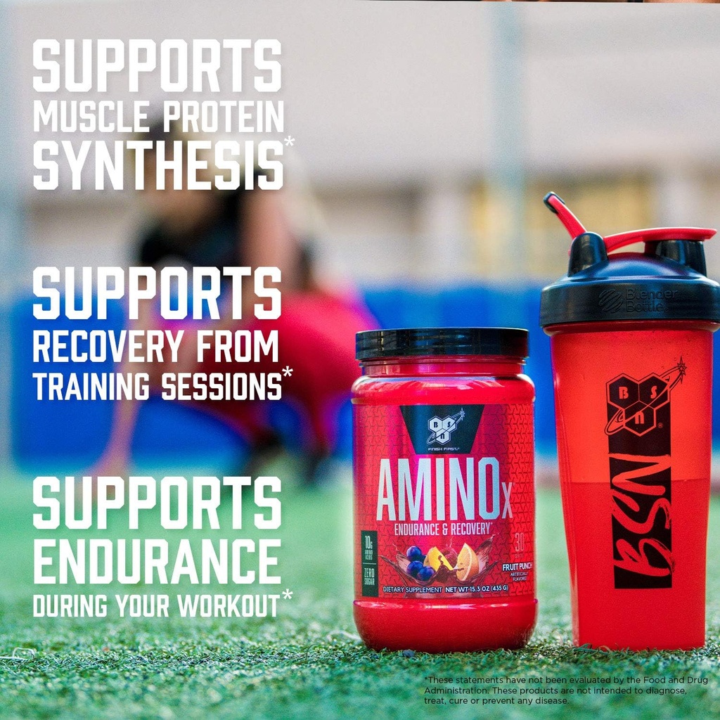 BSN Amino X Muscle Recovery & Endurance Powder with BCAAs, 10 Grams of Amino Acids, Keto Friendly, Caffeine Free, Support Endurance, Zero Sugar, Watermelon, 30 servings (Packaging May Vary) 4