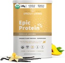 Sprout Living Epic Protein, Plant Based Protein & Superfoods Powder, Vanilla Lucuma Powder | 20 Grams Organic Protein Powder, Vegan, Non Dairy, Non-GMO, Gluten Free, Low Sugar (2 Pound, 24 Servings) 2