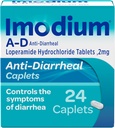 Imodium A-D Diarrhea Relief Caplets with Loperamide HCl, Anti-Diarrheal Medicine to Help Control Symptoms of Diarrhea Due to Acute, Traveler's Diarrhea, HSA/FSA Eligible, 24 ct 2
