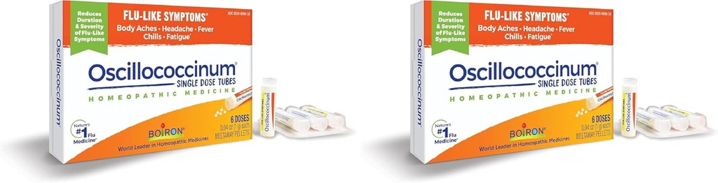 Boiron Oscillococcinum for Relief from Flu-Like Symptoms of Body Aches, Headache, Fever, Chills, and Fatigue - 6 Count (Pack of 2) 2