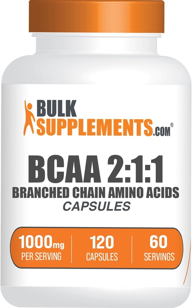 BulkSupplements.com BCAA 2:1:1 Capsules - Branched Chain Amino Acids, BCAA Supplements, BCAA Capsules - BCAA 1000mg, BCAA Pills - Gluten Free - 2 Capsules for Serving, 120 Capsules 2
