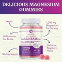 Magnesium Citrate Gummies | Extra Strength for Calm, Relaxation & Digestion | High Absorption Magnesium Gummies for Adults | Vegan, Non-GMO | Raspberry Flavor Mag Gummy | 60 Ct, 1 Month Supply 5