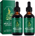 Mullein Drops for Lungs 4 Fl Oz - Mullein Leaf Extract for Lungs with Chlorophyll - Natural Herbal Supplement for Lung Cleanse, Respiratory Support, Boosts Immunity, Digestive Wellness 2