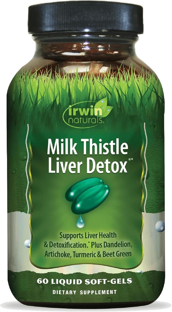 Irwin Naturals Milk Thistle Liver Detox - 60 Liquid Softgels - Supports Liver Health with Dandelion, Artichoke, Turmeric & Green Beet Root 2