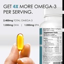 Norway Pure Omega-3 Fish Oil Softgels 2,400mg (90ct) - 4X Concentrated EPA & DHA, Triple Distilled, Burpless, Wild Caught, Skin & Hair, Joints, Heart Health 3