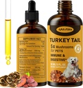 Turkey Tail Mushroom for Dogs - Faster Absorption 2000mg Turkey Tail Mushroom for Immune & Digestive, Joint, Energy, 5X Mushrooms for Pet Drop with Turmeric & Probiotic - Vet Formulated, 90 ML/3FL.oz 2