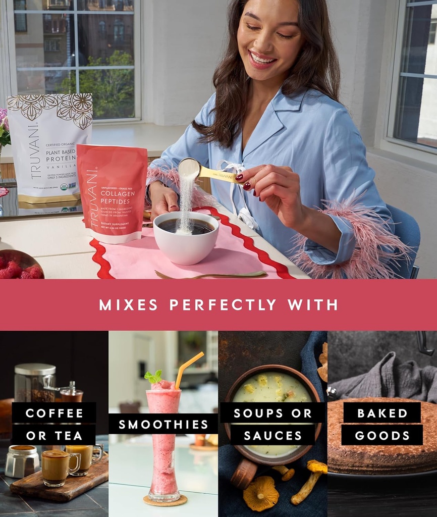 Truvani Hydrolyzed Collagen Peptides | Unflavored | 7 Servings | 20g Grass-Fed Collagen Protein Powder | Promotes Hair, Nail, Skin, and Joint Health | Keto | Dairy and Gluten Free | Women and Men 5