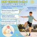 Kids Calcium Gummies + D3 & Magnesium for 4+, with Calcium Citrate Calcium Gluconate, Calcium Lactate, Probiotics & Prebiotics for Children Bone Health,Muscle Support,Digestive Health,Sugar Free 60Cts 4