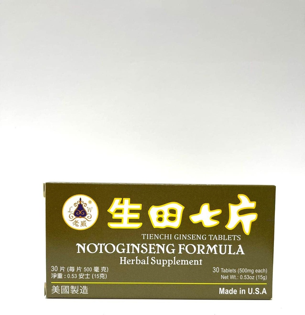 Lao Wei Notoginseng Formula - Tienchi Ginseng Tablets Herbal Supplement Helps for Promote Circulation & The Body's General Well Being 500mg 30 Tablets Made in USA 2
