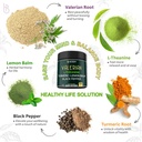 5in1 Valerian Root Capsules Plus L-Theanine, Lemon Balm, Turmeric and Black Pepper for Relaxation, Restful Night, Digestion & Immune Support - 100 Count 5