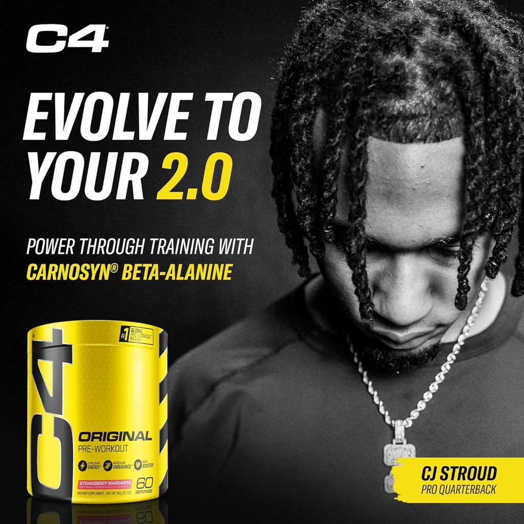 Cellucor C4 Original Pre Workout Powder Strawberry Margarita | Vitamin C for Immune Support | Sugar Free Preworkout Energy for Men & Women | 150mg Caffeine + Beta Alanine + Creatine | 60 Servings 5