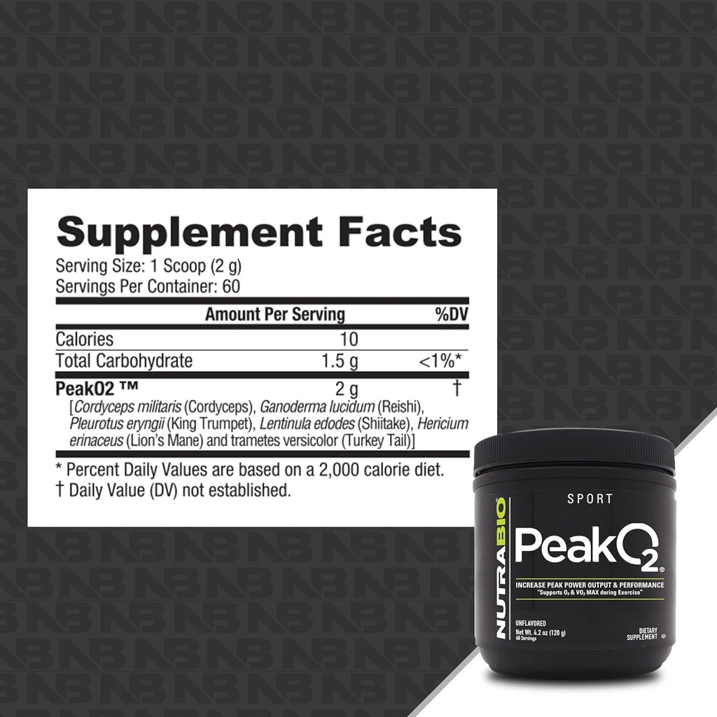 NutraBio Peak O2, Unflavored, 4.2 oz (120 g), Labs 3