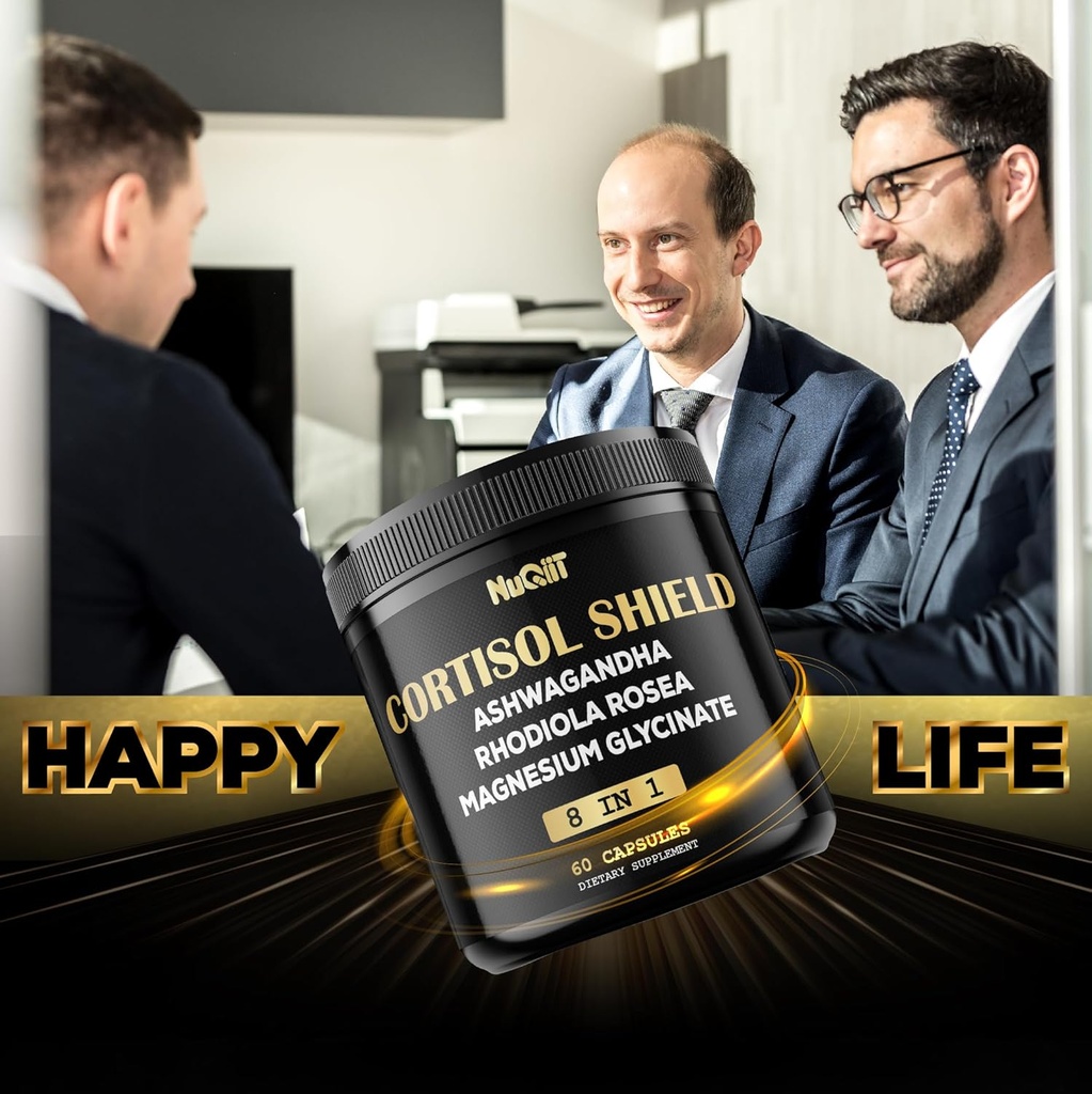 8in1 Cortisol Shield - Ashwagandha and Magnesium, Rhodiola Rosea, Lions Mane, Sea Moss, Turmeric, St Jonh's Wort - Mind& Mood Balance, Rest Well, Support Immume - 60 Capsules 6