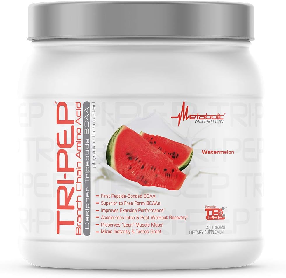 Metabolic Nutrition | TRIPEP - Tri-Peptide Branch Chain Amino Acid, BCAA Powder, Pre Intra Post Workout Supplement | Watermelon, 400 Grams (40 Servings) 2
