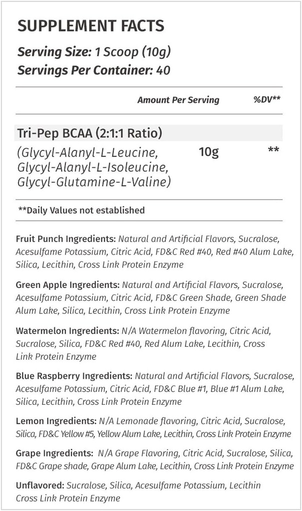 Metabolic Nutrition | TRIPEP - Tri-Peptide Branch Chain Amino Acid, BCAA Powder, Pre Intra Post Workout Supplement | Watermelon, 400 Grams (40 Servings) 3