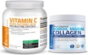 Bronson Marine Collagen Peptides Hydrolyzed Protein Powder 100% Wild Caught Nordic Cod Vitamin C Powder Pure Ascorbic Acid Soluble Fine Non GMO Crystals 2
