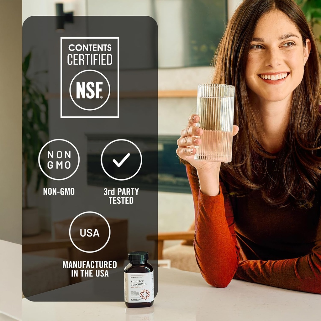 Smarter Nutrition Curcumin Softgels - Vegan High Absorption 400 mg Curcumin Supplement Standardized to 95% Tetrahydrocurcuminoids + Black Seed Oil & Ginger for Joint & Immune Health - 360 Ct 6