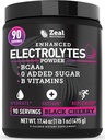 Zeal Naturals Electrolyte Powder Recovery Drink (90 Servings | Black Cherry) w 0 Sugar +BCAAs +B-Vitamins Electrolyte Supplement w Potassium Zinc & Magnesium for Hydration - Keto Electrolytes 2