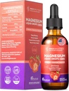 Magnesium Glycinate Liquid Drops 1500mg with Magnesium Citrate & Taurate, L-Theaine, Vitamin D3, B6, Supports Calm, Sleep, Muscle Relaxation, Leg Cramps & Energy, Strawberry Flavor, 60 mL 2