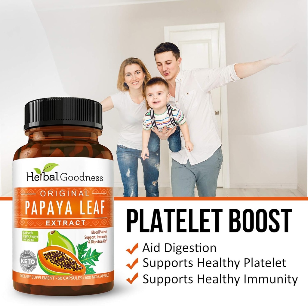 Papaya Leaf Extract for Platelets & Papaya Enzyme Bundle – 10X Digestive Capsules & 15X Liquid Platelet Support – Immune, Gut, and Digestive Health 3