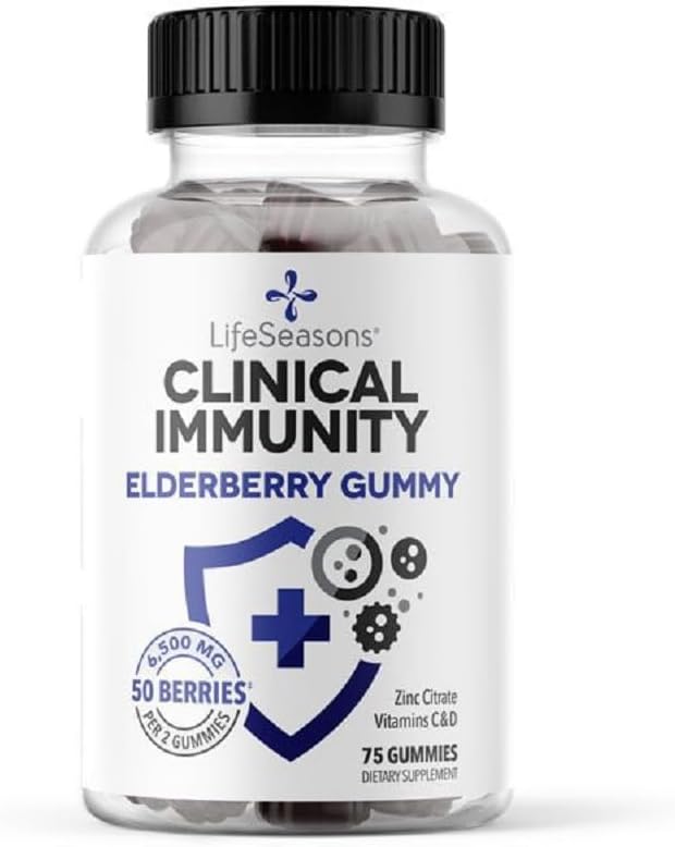 Clinical Immunity - Quick-Start - Immune System Support - Rapid Immunity Response - Boosts Antibodies, B + T + NK Cells, Neutrophils & Macrophagens - Black Elderberry & Pre + Probiotics - 60 Capsules 6