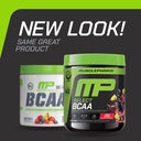 MusclePharm Essentials BCAA Powder, Pre & Post Workout Recovery Drink, Supports Muscle Recovery & Energy, Essential Amino Acids, 30 Serv, Fruit Punch 3