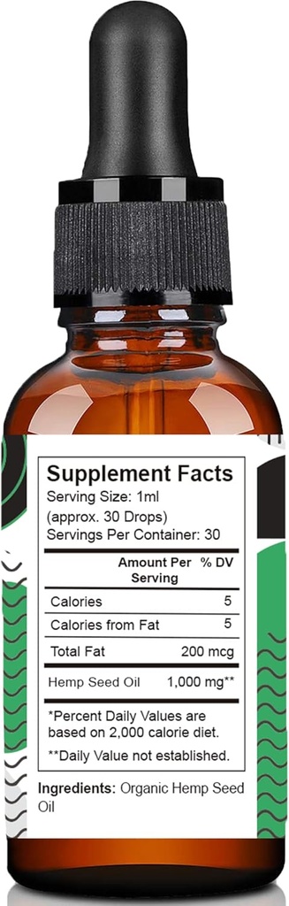 Pure Wellness Hemp Seed Oil Drops Peppermint Flavor for Improved Cognitive Function, Omega 3 6 9 Fatty Acids, Organic, Non-GMO, Vegan (Natural Hemp, 2-Pack) 3