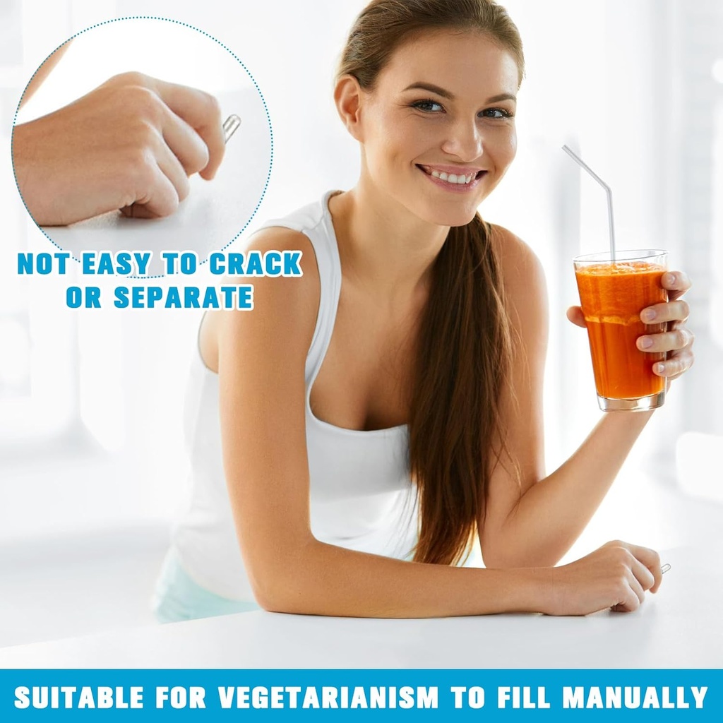 Timgle 2000 Count Empty Capsules with Lab Spoon Filling Kit Clear Fillable Empty Container DIY Vegetable Capsule Filling for Making Your Own Supplements 6