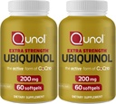 Qunol Ubiquinol CoQ10 200mg Softgels, Ubiquinol 200mg - Active Form of Coenzyme Q10, Antioxidant for Heart Health - 60 Count (Pack of 2) 2