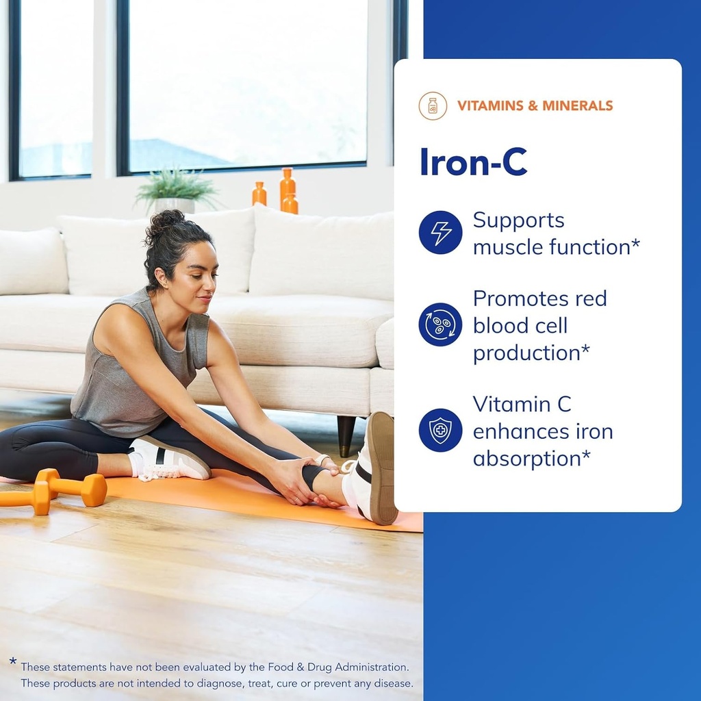 Pure Encapsulations Iron-C - 15 mg - 175 mg Vitamin C - Red Blood Cell Support* - Energy Production - Highly Bioavailable Iron Pill - Gluten Free & Vegan - 30 Capsules 4