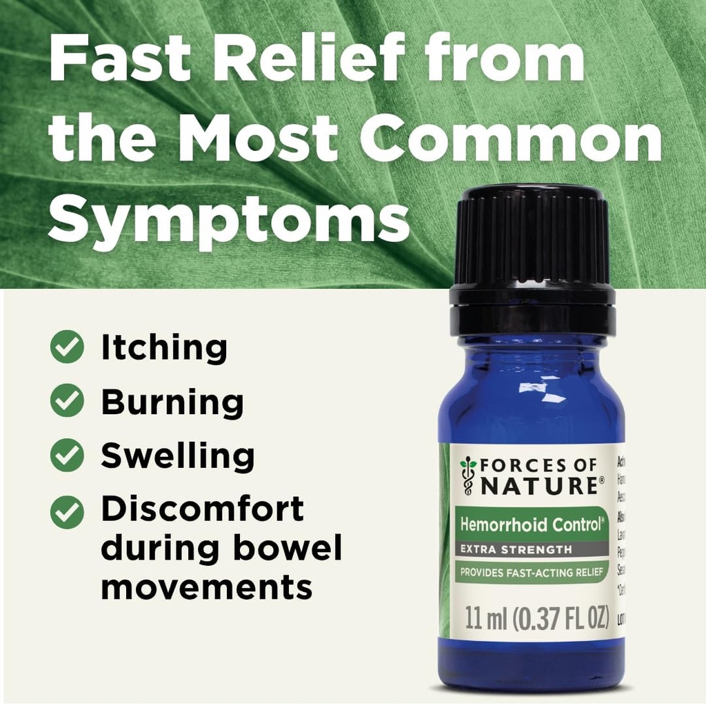Forces of Nature Hemorrhoid Treatment, Extra Strength 0.37 Fl Oz, Organic Homeopathic Medicine & Essential Oils, Hemorrhoid Relief for Pain, Itching, Swelling, Soreness & Discomfort 4