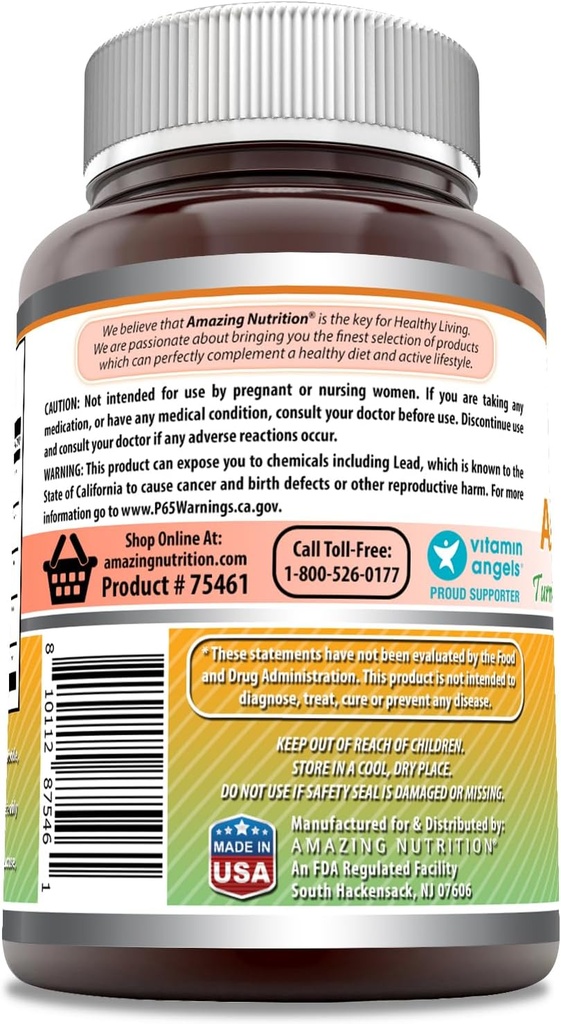 Amazing Formulas Ashwagandha Supplement | Contains Turmeric, Ginger, Rhodiola, & Black Pepper | 5200 Mg Per Serving | Veggie Capsules | Non-GMO | Gluten-Free | Made in USA (1 Pack | 120 Count) 4
