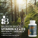 Bronson Vitamin K2 D3 (MK7) Supplement Non-GMO Formula Vitamin D3 5000IU (125 mcg) & 90 mcg K2 MK-7, Easy to Swallow D & K Complex, 200 Tablets 4