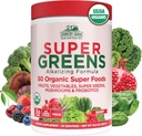 Country Farms Organic Super Greens Berry Flavor, 50 Organic Super Foods, Packed with Fiber, USDA Organic Drink Mix, Fruits, Vegetables, Mushrooms & Probiotics, Supports Energy, 5g Fiber 2