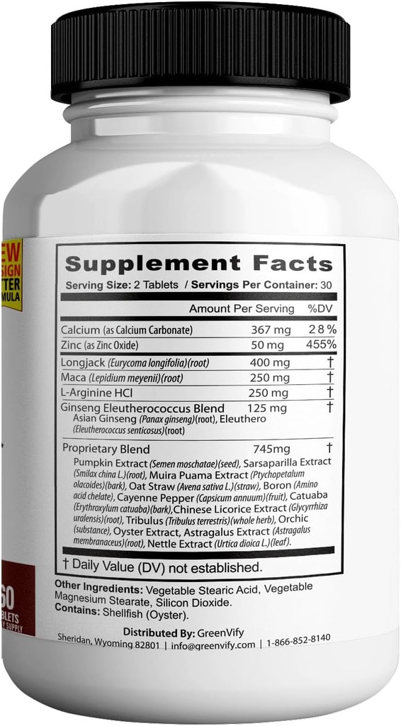 Boost Up Max Male Health Supplement – with Calcium, Zinc & Proprietary Blend for Vitality & Strength, 180 Capsules (3 Pack) 3