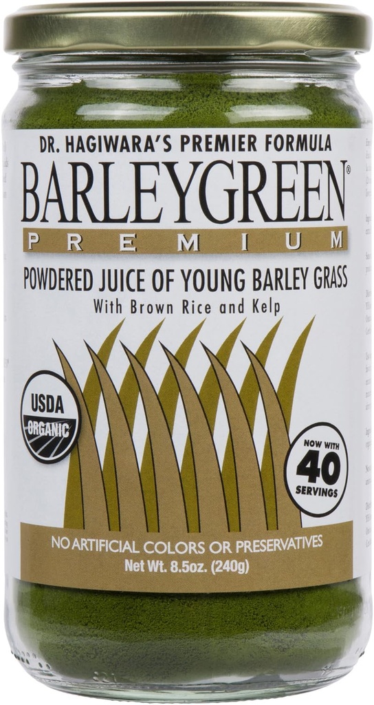 Dr. Hagiwara's Original Premium w/Kelp - Organic Barley Grass Juice Powder 8.5oz (240g) - 40 Servings 2